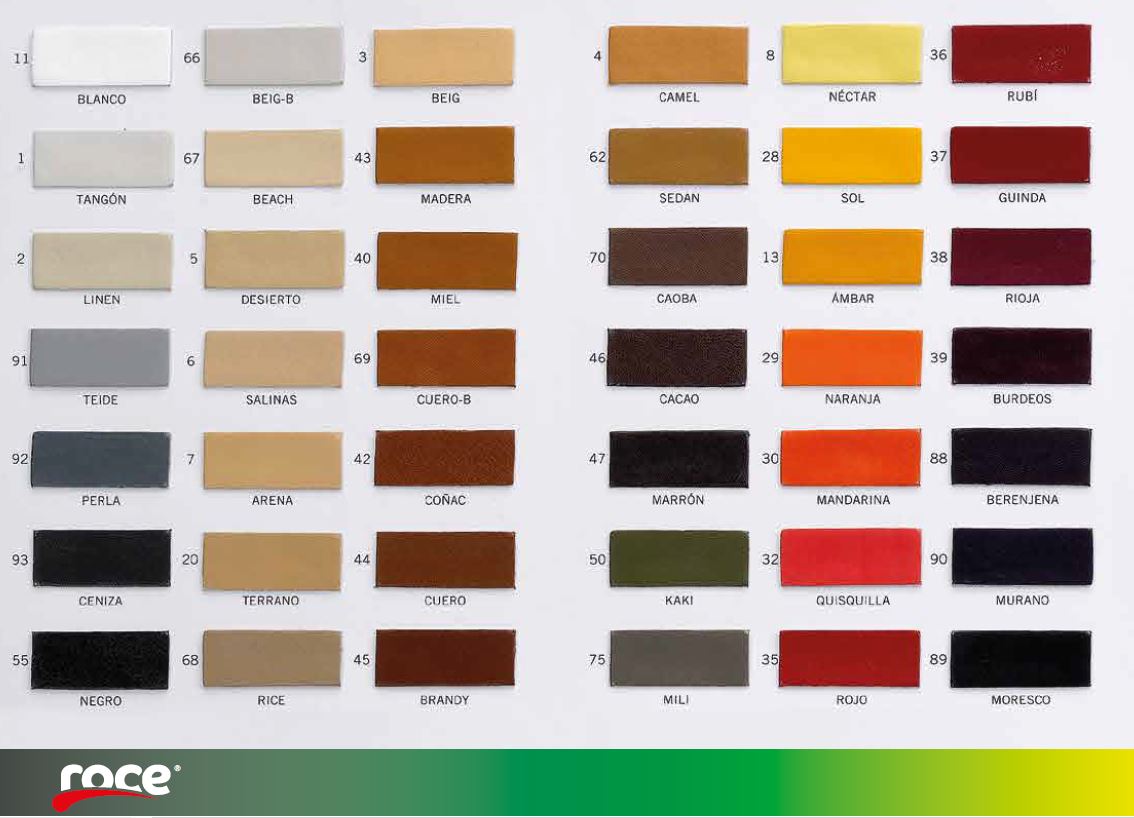 Gama de colores de tintes para la ropa